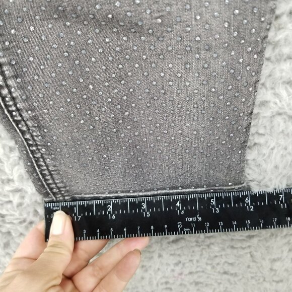 Democracy Jeans Womens 4 Gray Sparkle Glitter Dot Skinny Stretch Denim - Picture 7 of 10